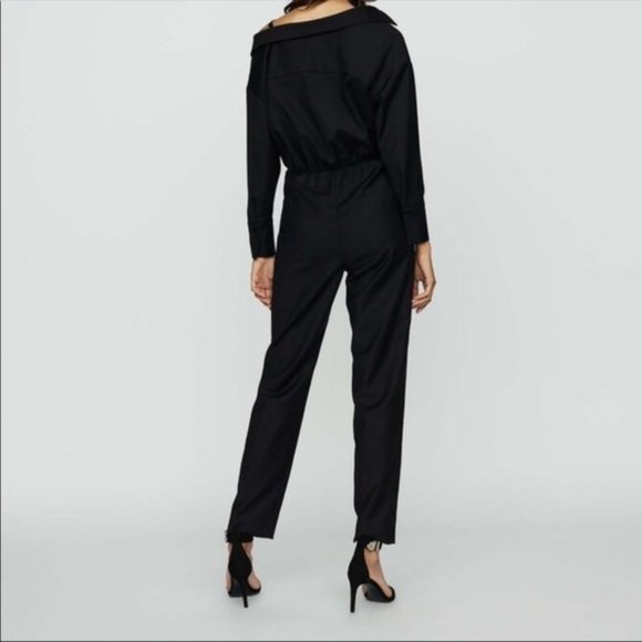 Maje 210 Black Jumpsuit Rompers Cold Shoulder - Picture 2 of 6